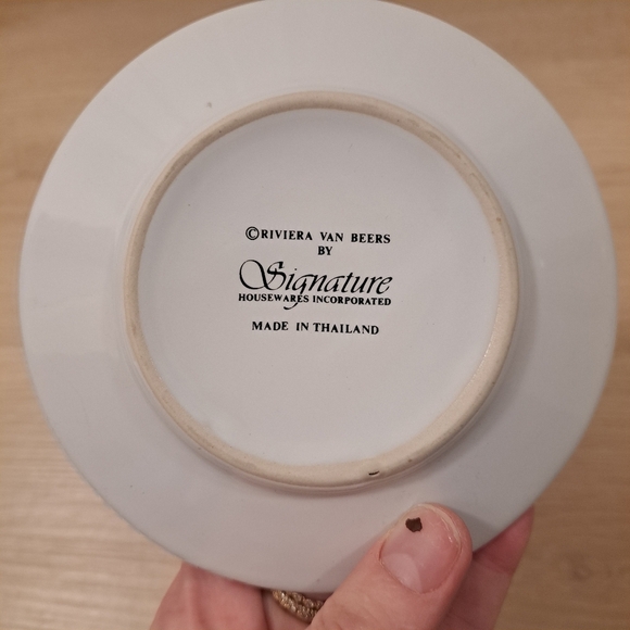 Vintags Riviera Van Beers Signature White Red Mini Art Deco Little Plate Decor - Picture 3 of 4